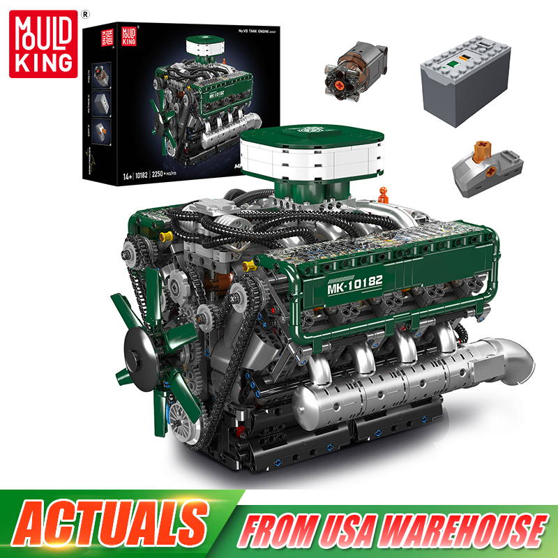 Lego Set Technic - مجموعة مكعبات بناء محرك V8 متحرك