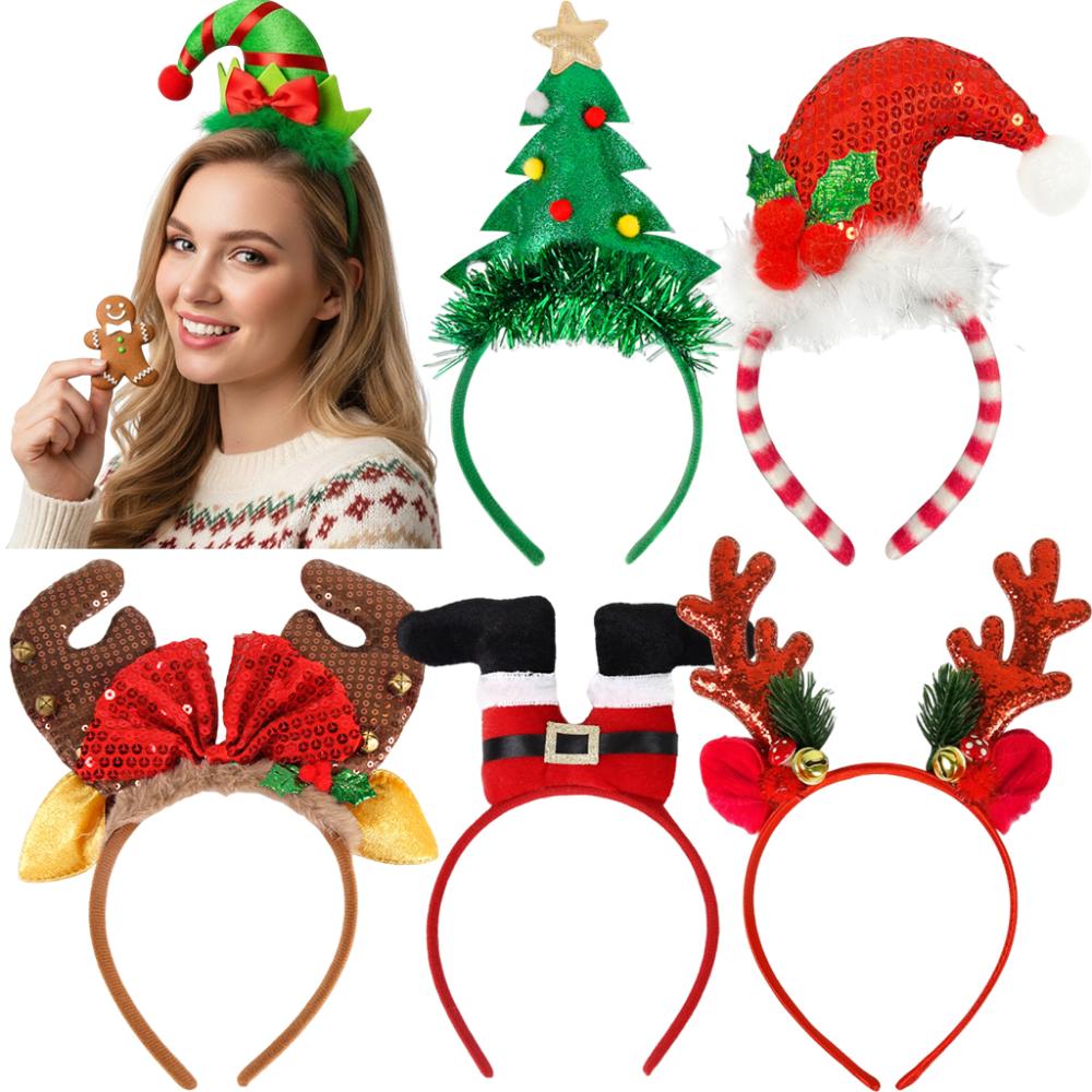 Reindeer Antlers Headband - قطعة واحدة/5 قطع: طوق رأس لعيد