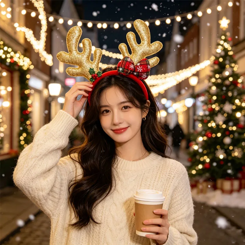 1-5 قطع، طوق شعر على شكل قرون  - مراجعة Reindeer Antlers Headband وسعره